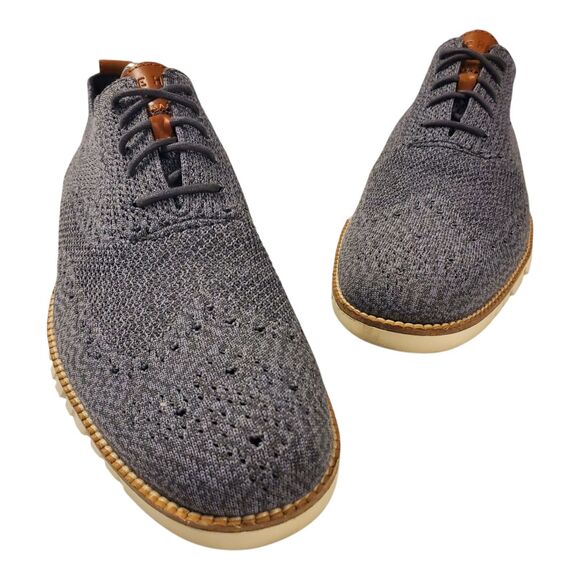 COLE HAAN Shoes ZERØGRAND Mens Size 10.5 Gray STITCHLIGHT Oxford Wingtip C27692 main image 8